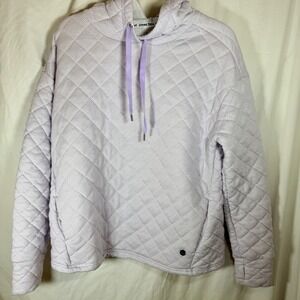 Jones New York Sport Lavender Quilted Diamond Hoodie Sweatshirt Women's L Soft